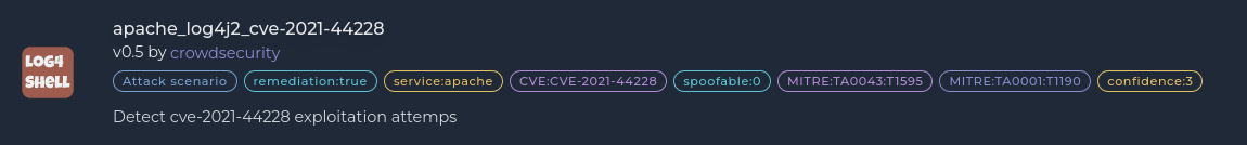 CrowdSec apache_log4j2_cve-2021-44228